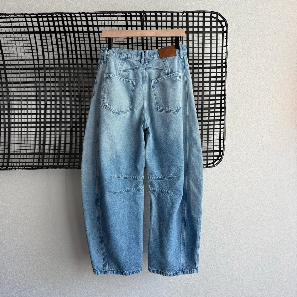 Free people We The Free Good Luck Mid-Rise Barrel Jeans - Picture 6 of 8